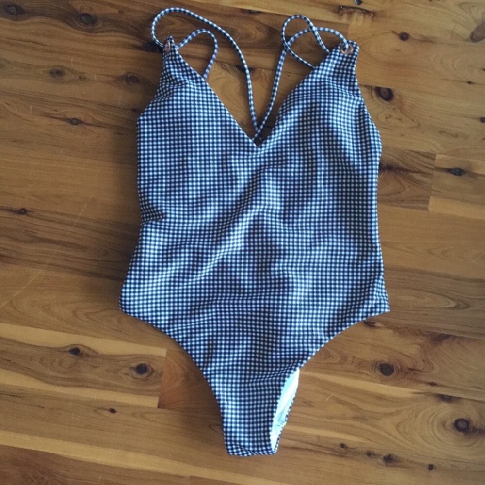 LA Hearts Gingham One Piece Swimsuit Size Medium